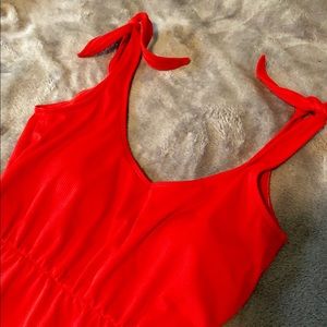 Kortni Jeane red one piece swimsuit ❤️